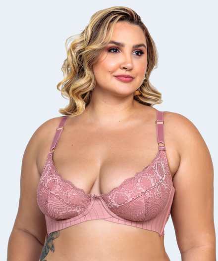 Suti Microfibra Trabalhada Sem Bojo Renda Plus Size Vi Lingerie