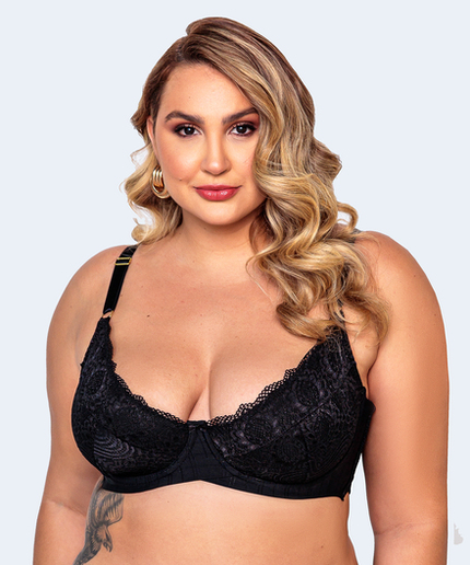 Suti Microfibra Trabalhada Sem Bojo Renda Plus Size Vi Lingerie Suti Microfibra Trabalhada