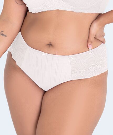 Calcinha Microfibra Trabalhada Renda Plus Size Vi Lingerie Calcinha