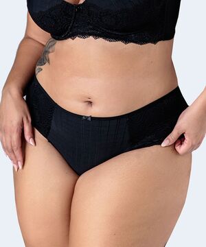 Calcinha Microfibra Trabalhada Renda Plus Size Vi Lingerie Calcinha