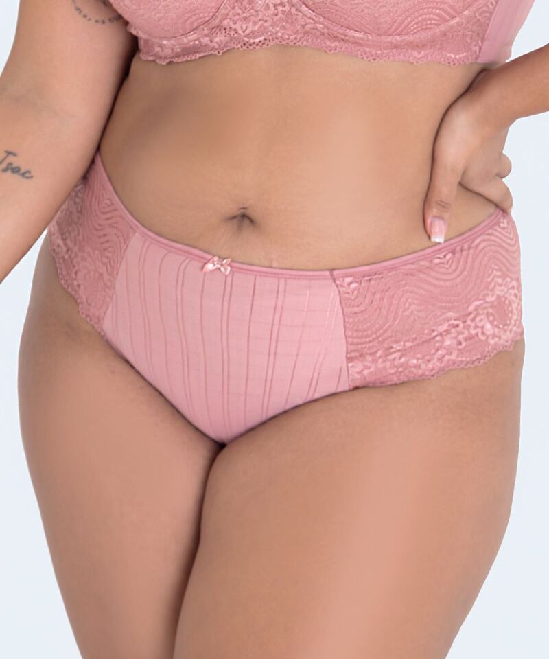 Calcinha Microfibra Trabalhada Renda Plus Size Vi Lingerie Calcinha